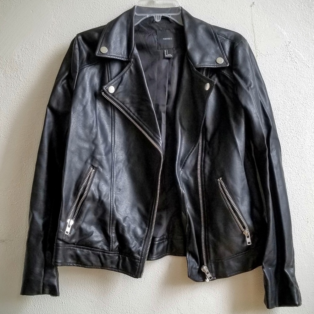 Forever 21 Faux Leather Black Jacket